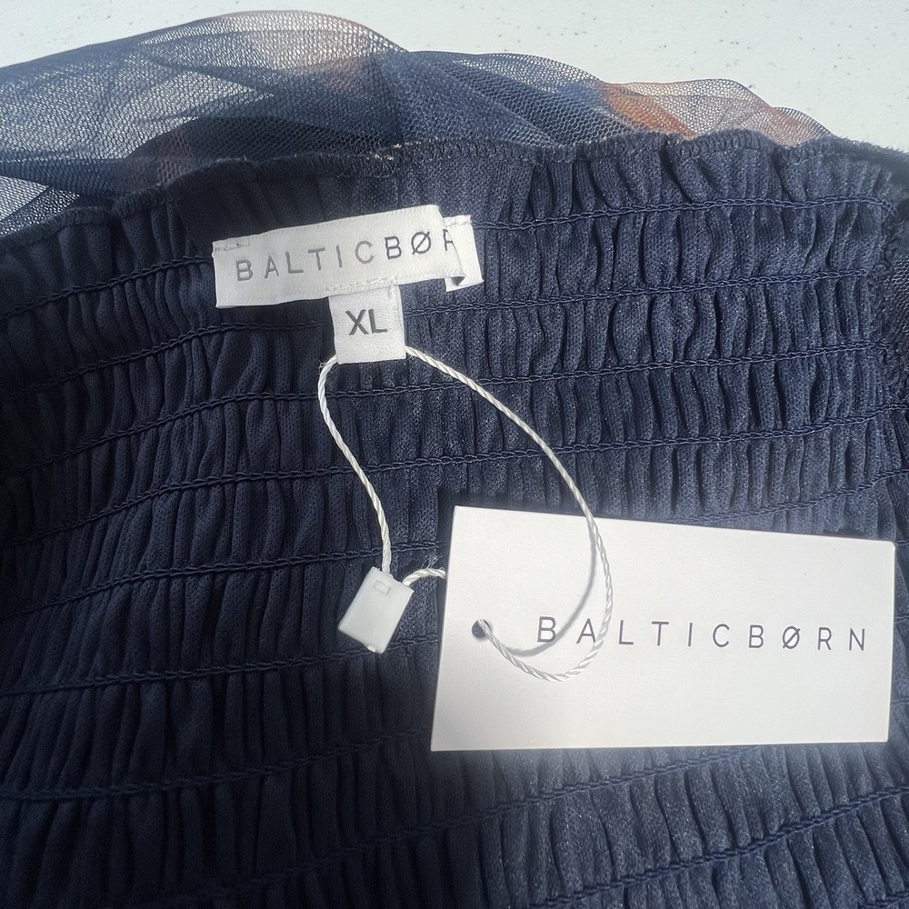 Baltic Born Cassandra‎ Tulle Maxi Dress Dark Blue Floral SZ xl Ethereal Romantic - Picture 10 of 16